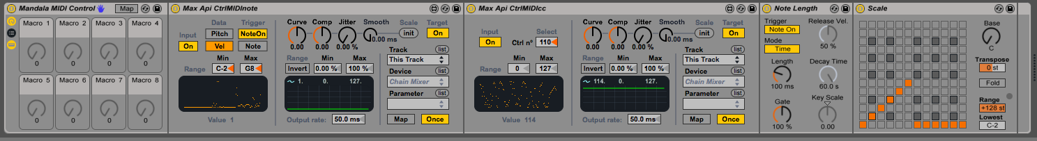 Picture of the MIDI effect rack.